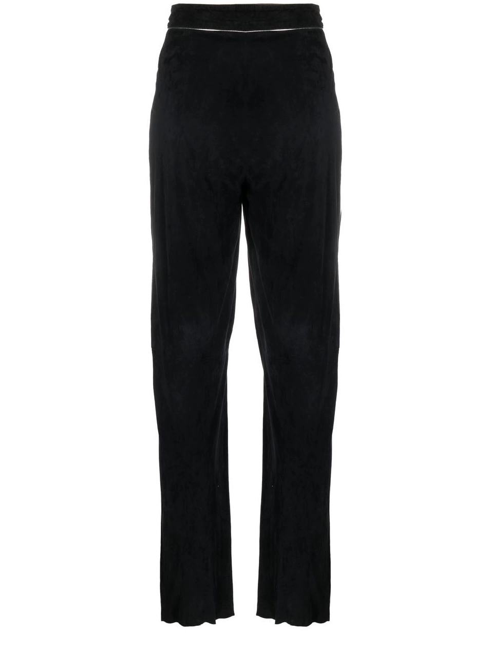 Cheap 1970s tie-waist Women leather Versace trousers 0710